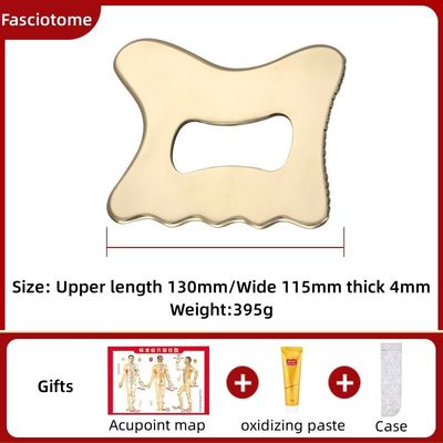 Equipamento de massagem Brass Natural Metal Gua Sha Scraping Board Guasha Facial Spa Massager Skincare Beauty Tool com alça