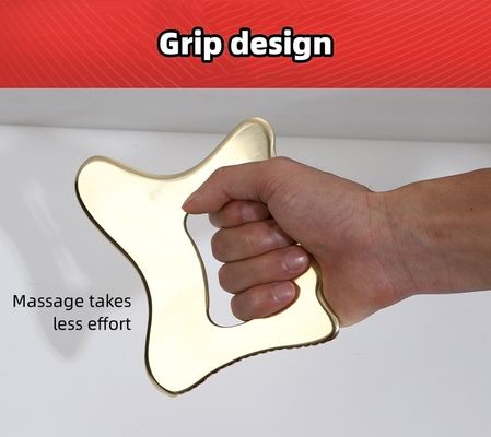Equipamento de massagem Brass Natural Metal Gua Sha Scraping Board Guasha Facial Spa Massager Skincare Beauty Tool com alça