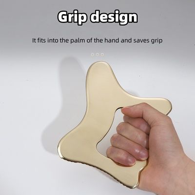 Equipamento de massagem Brass Natural Metal Gua Sha Scraping Board Guasha Facial Spa Massager Skincare Beauty Tool com alça