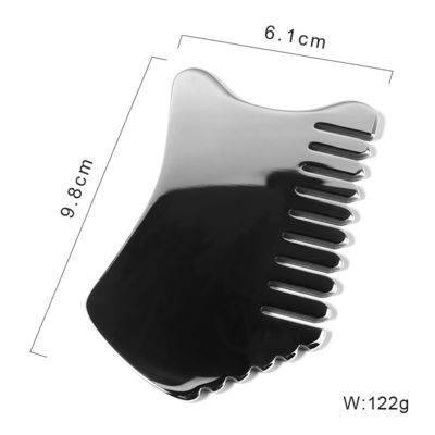 Equipamento de massagem da cabeça ferramentas de massagem de forma personalizada rolo de massagem do rosto de metal Guasha Comb 304 de aço inoxidável Guasha Comb