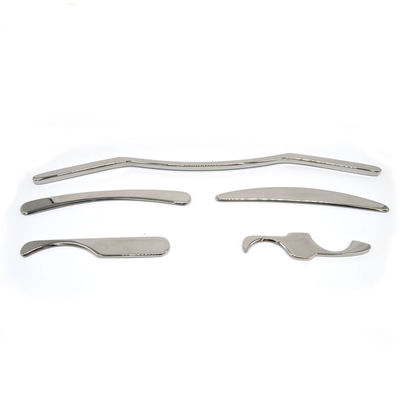 Propriedades de prata de aço inoxidável de grau médico ferramentas de gua sha para massagem de beleza propriedades 5 em 1 conjunto