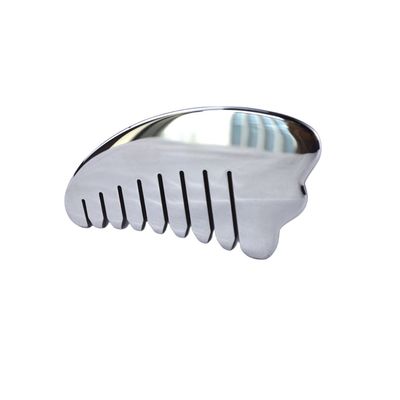 Corno de Prata Forma de aço inoxidável Gua Sha Scalp Massagem Pente Guasha Pedra cabeça massagista de cabelo Salão de beleza