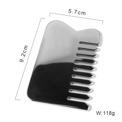 Logotipo personalizado Disponível best seller aço inox Gua Sha escalpe massagem pente Guasha pedra cabeça massagista cabelo salão de beleza