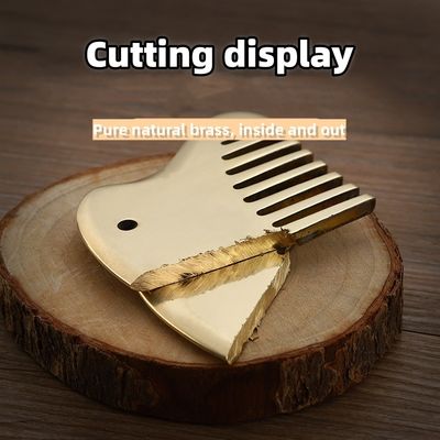 Ouro de latão natural Gua Sha ferramenta de tabuleiro para massagem do couro cabeludo pente Guasha Pedra cabeça massagista de cabelo cuidados de saúde salão de beleza