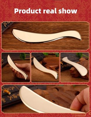 Ferramenta de massagem muscular Gua Sha em forma de S. cobre puro raspando a parte de trás Massagista corporal Guasha Tabela para cuidados com a pele do pescoço e do corpo