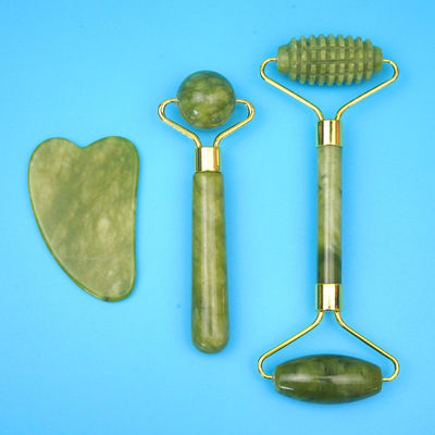 2024 Black Jade Roller Gua Sha Set para Massagem Corporal e 100% Natural Duplo Cabeça Cuidados da Pele Facial