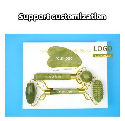 2024 Black Jade Roller Gua Sha Set para Massagem Corporal e 100% Natural Duplo Cabeça Cuidados da Pele Facial