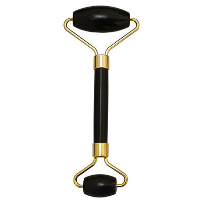 Escrava-corpo Logotipo personalizado DisponívelRoller de Massagem Facial Bianstone Preto Natural Guasha Set de Roller de Jade Negro para Massagem