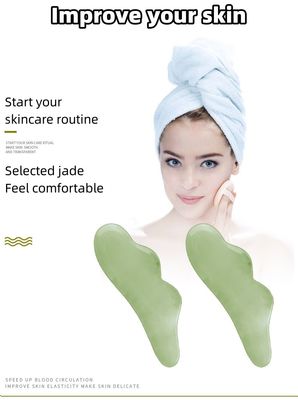 Xiuyan Jade Massage Tools 100% Natural Dual Side Jade Stone Face Roller para estimular o fluxo sanguíneo e aliviar o estresse