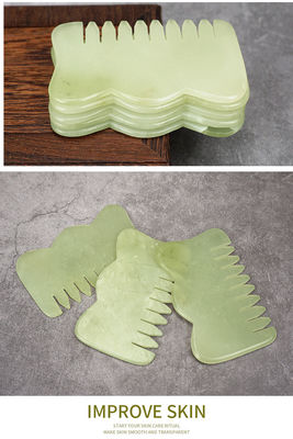 Equipamento de massagem para a cabeça Peite de cabelo de jade Guasha Peite de massagem para beleza e propriedades de jade Xiuyan