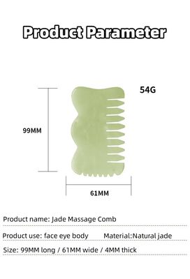 Natural Xiuyan Jade Gua Sha Acupoint Massage Comb Hair para relaxação da cabeça Guasha Comb