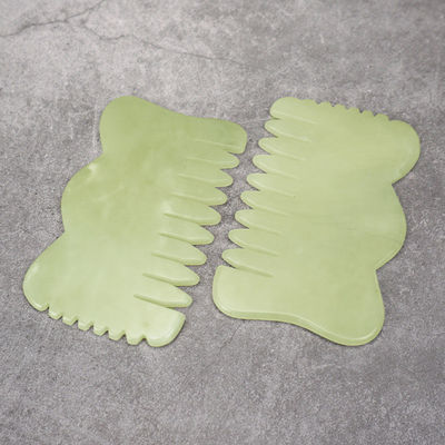 Natural Xiuyan Jade Gua Sha Acupoint Massage Comb Hair para relaxação da cabeça Guasha Comb