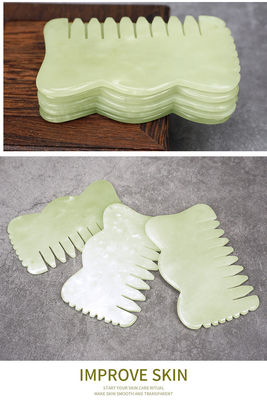 Natural Xiuyan Jade Gua Sha Acupoint Massage Comb Hair para relaxação da cabeça Guasha Comb