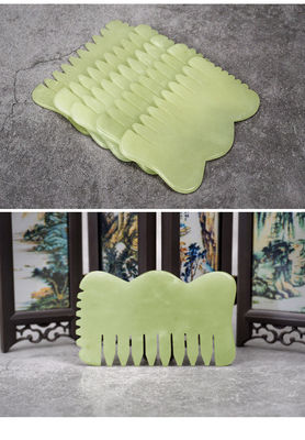 Natural Xiuyan Jade Gua Sha Acupoint Massage Comb Hair para relaxação da cabeça Guasha Comb