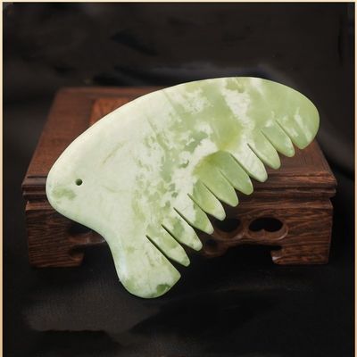 Equipamento de Massagem da Cabeça Xiuyan Jade Natural Gua Sha Acupoint Massagem Peite de Cabelo Scalp Massagista Função de Massagem Muscular