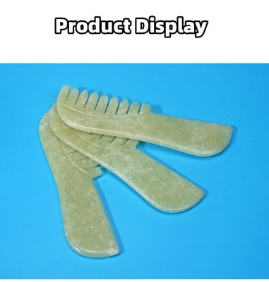 Forneça Green Scraping Jade Gua Sha Stone Massage Facial Guasha Comb Tools Xiuyu Comb com logotipo personalizado Disponível