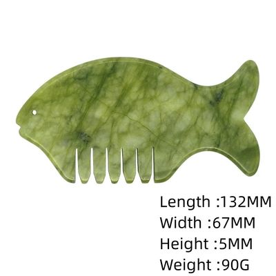 Equipamento de massagem da cabeça 2024 Produto Xiuyan Jade Comb Guasha Jade Stone Scraping Massage Board em verde e amarelo