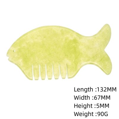 Equipamento de massagem da cabeça 2024 Produto Xiuyan Jade Comb Guasha Jade Stone Scraping Massage Board em verde e amarelo