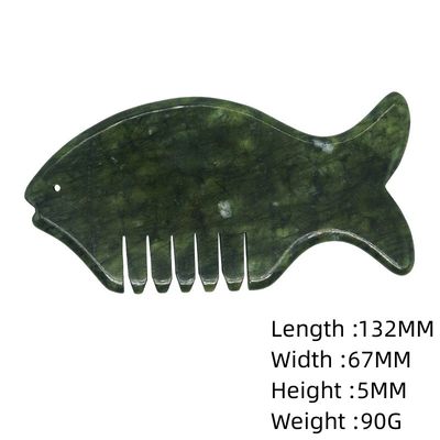 Equipamento de massagem da cabeça 2024 Produto Xiuyan Jade Comb Guasha Jade Stone Scraping Massage Board em verde e amarelo