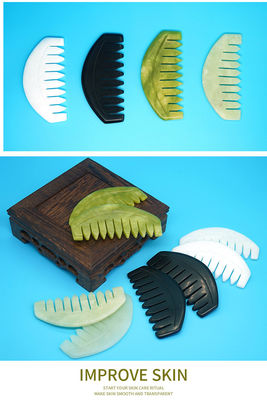 2023 Logotipo personalizado disponívelJade Comb Gua Sha ferramenta de raspagem para cuidados com o couro cabeludo e músculos do corpo