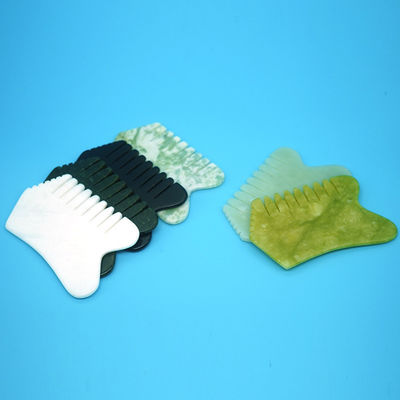 Massageiros de Cabelo de Cabeça com Acupuntura Terapia de Cabeça Tratamento de Ponto de Ação Pedra de Jade Gua Sha Comb Massagem Ferramentas