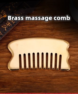 Massagem Muscular Ferramenta de Massagem da Cabeça Logotipo Personalizado Ferramenta de Massagem do Scalpo Quadrado Brass Gua Sha Comb Metal Copper Gua Sha Comb