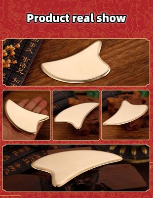 Equipamento de massagem personalizável de cobre puro corpo em forma de coração Cuidados de saúde Guasha Scraping Board Color Gold Brass Metal Gua Sha Massage Tool