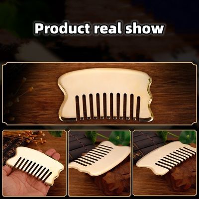 Ouro músculos do corpo Gua Sha ferramenta de tabuleiro para massagem do couro cabeludo pente Guasha Pedra cabeça massagista cabelo cuidados de saúde salão de beleza ferramenta