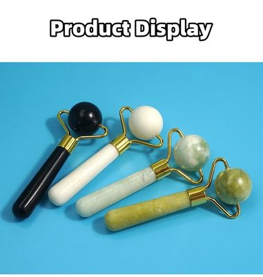 Ferramenta de beleza facial Esférica Pedra de Jade Natural Gua Sha Massagem de contas Roller Facial para Tratamento de Cuidado do Corpo e da Pele Spa