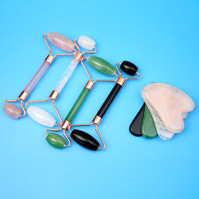 Massagista Facial Ferramentas de Massagem Conjunto Gua Sha Tabuleiro Rolo Facial Guasha Pedra Corpo Auto Cuidado da Pele Spa Anti-Envelhecimento Caixa de presentes de beleza