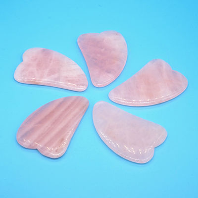 Rose Quartz Gua Sha Face Roller Massage Tool Guasha Stone Body Self Skin Care Spa Anti Aging Facial Beauty Caixa de presente em rosa