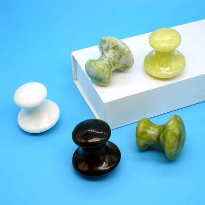 Pedra de massagem em forma de cogumelo de jade verde natural para massagem muscular e beleza facial Massagem de saúde relaxamento em 2024