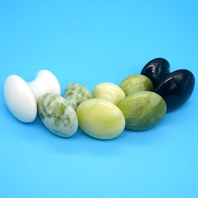 Pedra de massagem em forma de cogumelo de jade verde natural para massagem muscular e beleza facial Massagem de saúde relaxamento em 2024