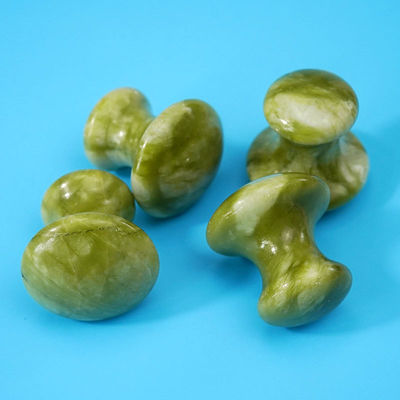 Pedra de massagem em forma de cogumelo de jade verde natural para massagem muscular e beleza facial Massagem de saúde relaxamento em 2024