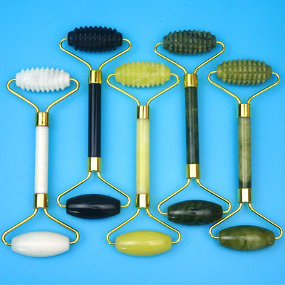 Músculos do corpo Pedra de jade natural Gua Sha Tabela de raspagem Guasha Rolo de rosto Caixa de presente de três peças Set de ferramentas de massagem de spa Cuidados com a pele Beleza facial