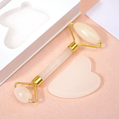 Músculos do corpo Pedra de jade afegã natural Gua Sha Tabela de raspagem Guasha Face Roller Gift Box Set Spa Massage Tool Cuidados com a pele Beleza facial
