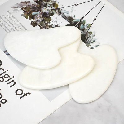 Ferramenta de Cuidados da Pele Pedra de Jade Branca Natural Gua Sha Scraping Board Guasha Face Roller Gift Box Set para Massagem Muscular do Corpo