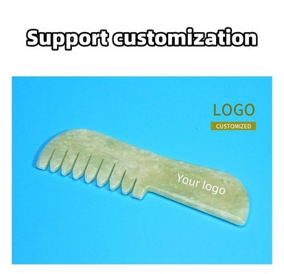 Natural Xiuyan Jade Gua Sha Scalp Massage Comb Jade Pedra de Cuidados da Cabeça Massageiro de Cabelos Guasha Ferramenta de Relaxamento para Massagem Corporal