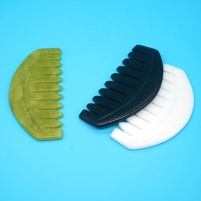 2024 Forma redonda Xiuyan natural Jade Gua Sha Scalp Massagem Pente Cabeça Cuidado do cabelo Massagista Dredge Meridianos Produtos mais vendidos