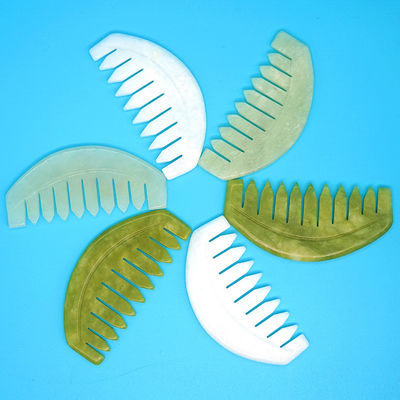 2024 Forma redonda Xiuyan natural Jade Gua Sha Scalp Massagem Pente Cabeça Cuidado do cabelo Massagista Dredge Meridianos Produtos mais vendidos