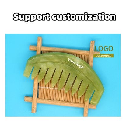 2024 Forma redonda Xiuyan natural Jade Gua Sha Scalp Massagem Pente Cabeça Cuidado do cabelo Massagista Dredge Meridianos Produtos mais vendidos
