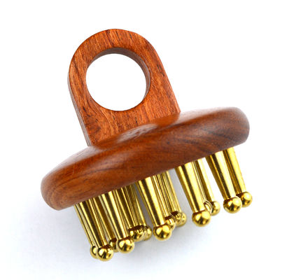 2024 Pincel de Massagem Corporal Marrom Brass Scalp Massager Pincel de Cabelo para Cuidados com Cabelos da Cabeça Dredging Meridianos e Aliviando Dores de Cabeça