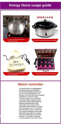 Bian Stone Body Massager 20pcs Pedras de Massagem em caixa de aquecimento de alumínio para kit de massagem quente e pedras de energia de basalto