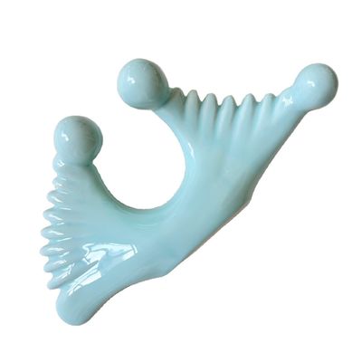 Ferramenta de massagem Gua Sha de cerâmica azul para drenagem linfática e revitalização da pele