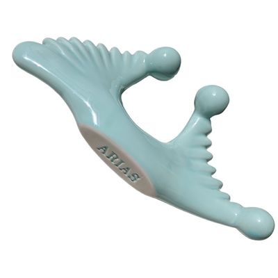 Ferramenta de massagem Gua Sha de cerâmica azul para drenagem linfática e revitalização da pele