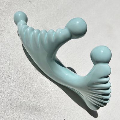 Ferramenta de massagem Gua Sha de cerâmica azul para drenagem linfática e revitalização da pele