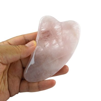 Pequena Jade Stone Guasha Board Massagista facial personalizado para pescoço, costas, ombros, cintura, nádegas, forma de coração, rosa, quartzo, gua sha