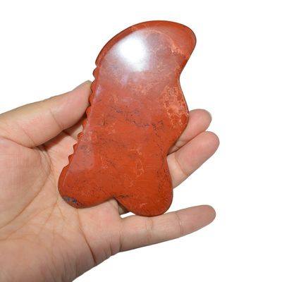 Logotipo personalizado disponíveld 2024 Pedra de Jaspe Vermelho Gua Sha Scraping Massage Board para benefícios anti-envelhecimento e relaxamento muscular