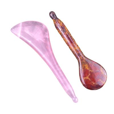 Ferramenta de massagem corporal Rosa Quartz Gua Sha Pen Disponível Logotipo para Facial e Eye Acupuntura Stick