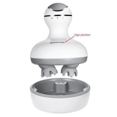 Logotipo personalizado Disponível Mini dispositivo de massagem corporal vibratório portátil para área de massagem da cabeça em aparência branca